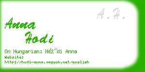 anna hodi business card